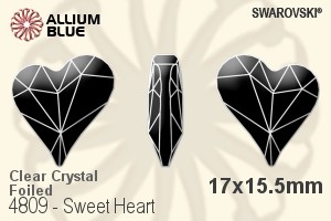 Swarovski Sweet Heart Fancy Stone (4809) 17x15.5mm - Clear Crystal With Platinum Foiling - Haga Click en la Imagen para Cerrar