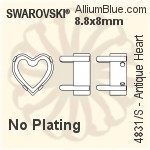 Swarovski Antique Heart Settings (4831/S) 11x10mm - No Plating