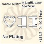 スワロフスキー XILION Heartファンシーストーン石座 (4884/S) 15.4x14mm - メッキ
