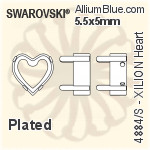 スワロフスキー XILION Heartファンシーストーン石座 (4884/S) 15.4x14mm - メッキ