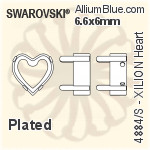 スワロフスキー XILION Heartファンシーストーン石座 (4884/S) 5.5x5mm - メッキなし