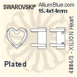 スワロフスキー XILION Heartファンシーストーン石座 (4884/S) 6.6x6mm - メッキ
