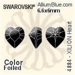 Swarovski XILION Heart Fancy Stone (4884) 6.6x6mm - Clear Crystal With Platinum Foiling