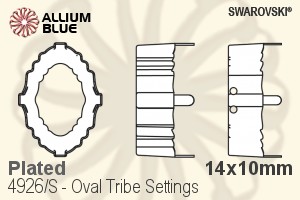 Swarovski Oval Tribe Settings (4926/S) 14x10mm - Plated - Haga Click en la Imagen para Cerrar