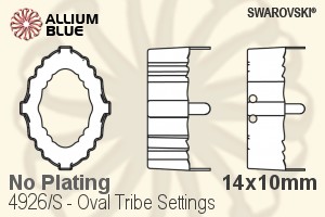 Swarovski Oval Tribe Settings (4926/S) 14x10mm - No Plating - Haga Click en la Imagen para Cerrar