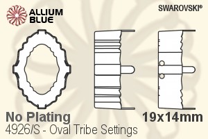 スワロフスキー Oval Tribeファンシーストーン石座 (4926/S) 19x14mm - メッキなし - ウインドウを閉じる