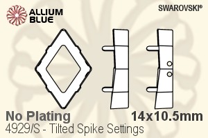 Swarovski Tilted Spike Settings (4929/S) 14x10.5mm - No Plating - Click Image to Close