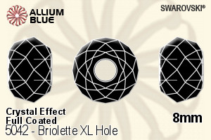 施华洛世奇 Briolette XL Hole 串珠 (5042) 8mm - 白色（半涂层） (Full Coated)