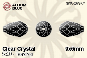 Swarovski Teardrop Bead (5500) 9x6mm - Clear Crystal - Click Image to Close