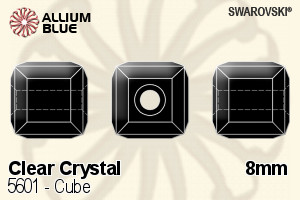 Swarovski Cube Bead (5601) 8mm - Clear Crystal - Click Image to Close