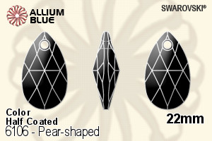Swarovski Pear-shaped Pendant (6106) 22mm - Color (Half Coated) - Click Image to Close