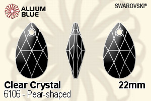 Swarovski Pear-shaped Pendant (6106) 22mm - Clear Crystal - Haga Click en la Imagen para Cerrar