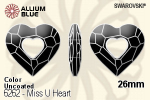 スワロフスキー Miss U Heart ペンダント (6262) 26mm - カラー（コーティングなし） - ウインドウを閉じる