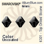 スワロフスキー Top Drilled Bicone ペンダント (6301) 8mm - カラー（コーティングなし）