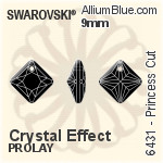 Swarovski Princess Cut Pendant (6431) 9mm - Color (Half Coated)