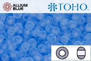 TOHO Round Seed Beads (RR8-13F) 8/0 Round Medium - Transparent-Frosted Lt Sapphire - Click Image to Close
