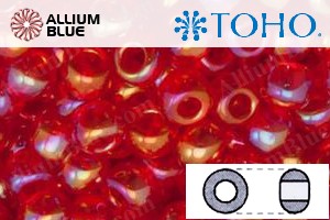 TOHO Round Seed Beads (RR3-165B) 3/0 Round Extra Large - Transparent-Rainbow Siam Ruby - Click Image to Close