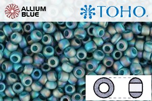 TOHO Round Seed Beads (RR8-167BDF) 8/0 Round Medium - Transparent-Rainbow Frosted Teal - Click Image to Close