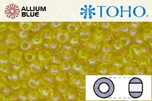 TOHO Round Seed Beads (RR6-175) 6/0 Round Large - Transparent-Rainbow Lemon - Click Image to Close