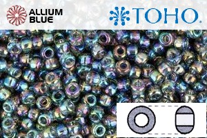 TOHO Round Seed Beads (RR3-176B) 3/0 Round Extra Large - Transparent-Rainbow Gray - 關閉視窗 >> 可點擊圖片