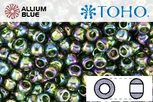TOHO Round Seed Beads (RR3-180) 3/0 Round Extra Large - Transparent-Rainbow Olivine - 關閉視窗 >> 可點擊圖片