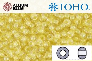TOHO Round Seed Beads (RR3-192) 3/0 Round Extra Large - Inside-Color Crystal/Yellow-Lined - Click Image to Close