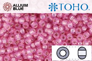 TOHO Round Seed Beads (RR3-2106) 3/0 Round Extra Large - Silver-Lined Milky Mauve - Click Image to Close