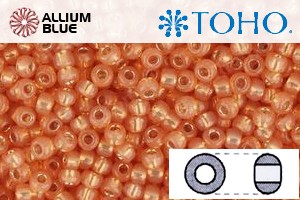 TOHO Round Seed Beads (RR15-2112) 15/0 Round Small - Silver-Lined Milky Grapefruit - 關閉視窗 >> 可點擊圖片