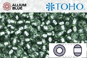 TOHO Round Seed Beads (RR6-2202) 6/0 Round Large - Silver Lined Prairie Green - Click Image to Close