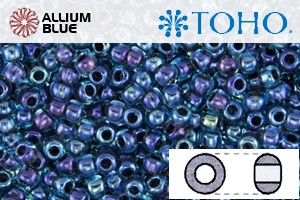 TOHO Round Seed Beads (RR15-248) 15/0 Round Small - Inside-Color Aqua/Jet-Lined - 关闭视窗 >> 可点击图片