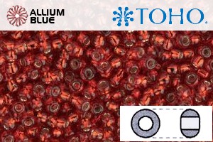 TOHO Round Seed Beads (RR15-25C) 15/0 Round Small - Silver-Lined Ruby - Click Image to Close