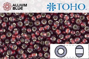 TOHO Round Seed Beads (RR15-25D) 15/0 Round Small - Silver-Lined Garnet - Click Image to Close