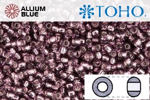 TOHO Round Seed Beads (RR15-26B) 15/0 Round Small - Silver-Lined Med Amethyst - Click Image to Close