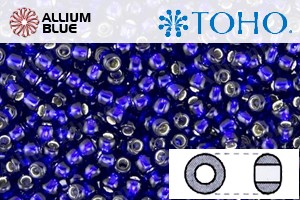 TOHO Round Seed Beads (RR15-28D) 15/0 Round Small - Dark Cobalt Silver Lined - Click Image to Close