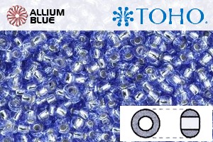 TOHO Round Seed Beads (RR15-33) 15/0 Round Small - Silver-Lined Lt Sapphire - Click Image to Close