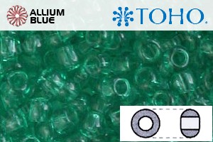 TOHO Round Seed Beads (RR8-72) 8/0 Round Medium - Transparent Beach Glass Green - Click Image to Close