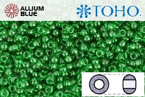 TOHO Round Seed Beads (RR15-7B) 15/0 Round Small - Transparent Grass Green - Click Image to Close