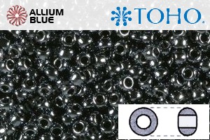 TOHO ラウンド Seed ビーズ (RR3-81) 3/0 ラウンド Extra Large - Metallic Hematite