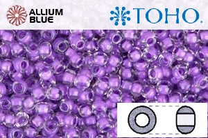 TOHO Round Seed Beads (RR15-935) 15/0 Round Small - Inside-Color Crystal/Wisteria-Lined - 關閉視窗 >> 可點擊圖片