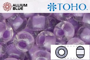 TOHO Round Seed Beads (RR3-943) 3/0 Round Extra Large - Inside Color Crystal/Lilac Lined - 關閉視窗 >> 可點擊圖片