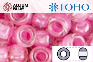 TOHO Round Seed Beads (RR6-987) 6/0 Round Large - Inside-Color Crystal/Ballerina Pink-Lined - Click Image to Close