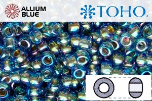 TOHO Round Seed Beads (RR6-997) 6/0 Round Large - Gold-Lined Rainbow Lt Sapphire - Click Image to Close