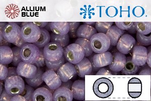 TOHO Round Seed Beads (RR15-PF2108) 15/0 Round Small - PermaFinish - Silver-Lined Milky Amethyst - 關閉視窗 >> 可點擊圖片