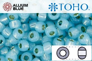TOHO Round Seed Beads (RR3-PF2117) 3/0 Round Extra Large - PermaFinish - Silver-Lined Milky Aqua - 關閉視窗 >> 可點擊圖片