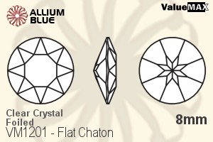ValueMAX Flat Chaton (VM1201) 8mm - Clear Crystal With Foiling - Haga Click en la Imagen para Cerrar