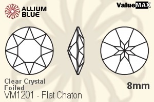 ValueMAX Flat Chaton (VM1201) 8mm - Clear Crystal With Foiling