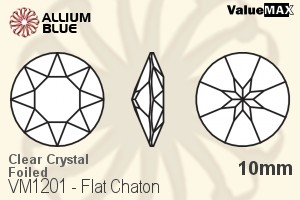 ValueMAX Flat Chaton (VM1201) 10mm - Clear Crystal With Foiling