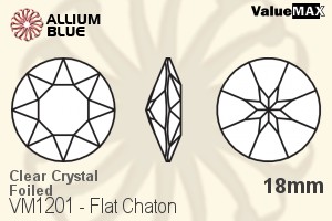 ValueMAX Flat Chaton (VM1201) 18mm - Clear Crystal With Foiling - Haga Click en la Imagen para Cerrar