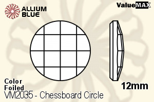 PREMIUM CRYSTAL Chessboard Circle Flat Back 12mm Jonquil F