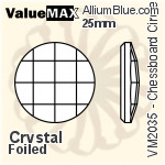 バリューマックス Chessboard Circle Flat Back (VM2035) 25mm - カラー 裏面フォイル